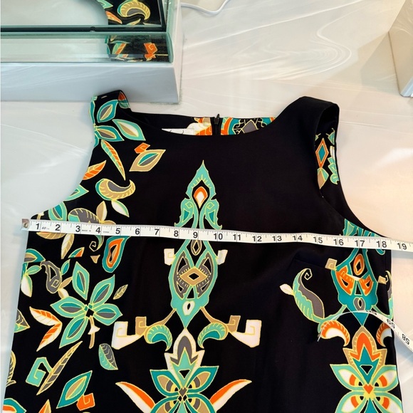 Kim Rogers Black and Green Sleeveless Sheath Mini Dress Size 12 - Picture 8 of 13